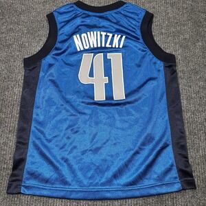 Dallas Mavericks Jersey Blue Dirk Nowitzki #41 NBA Youth‎ Size Large